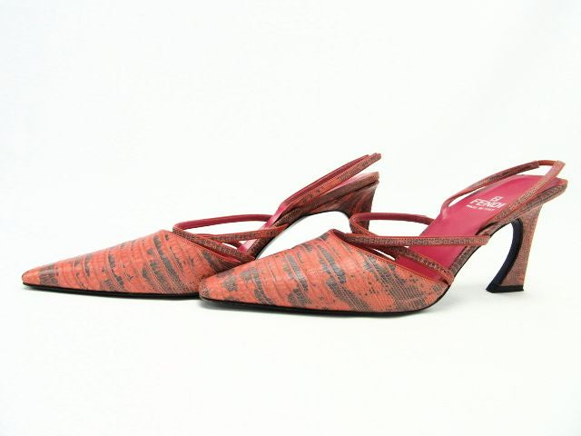 FENDI/フェンディ リザード調バックストラップミュール 24cm 中古 1