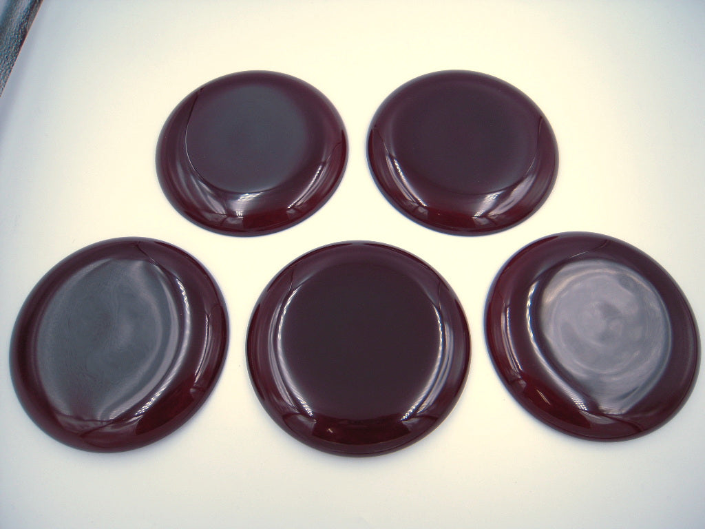 越前塗 溜 草花絵変り沈金 銘々皿 5枚 中古 1