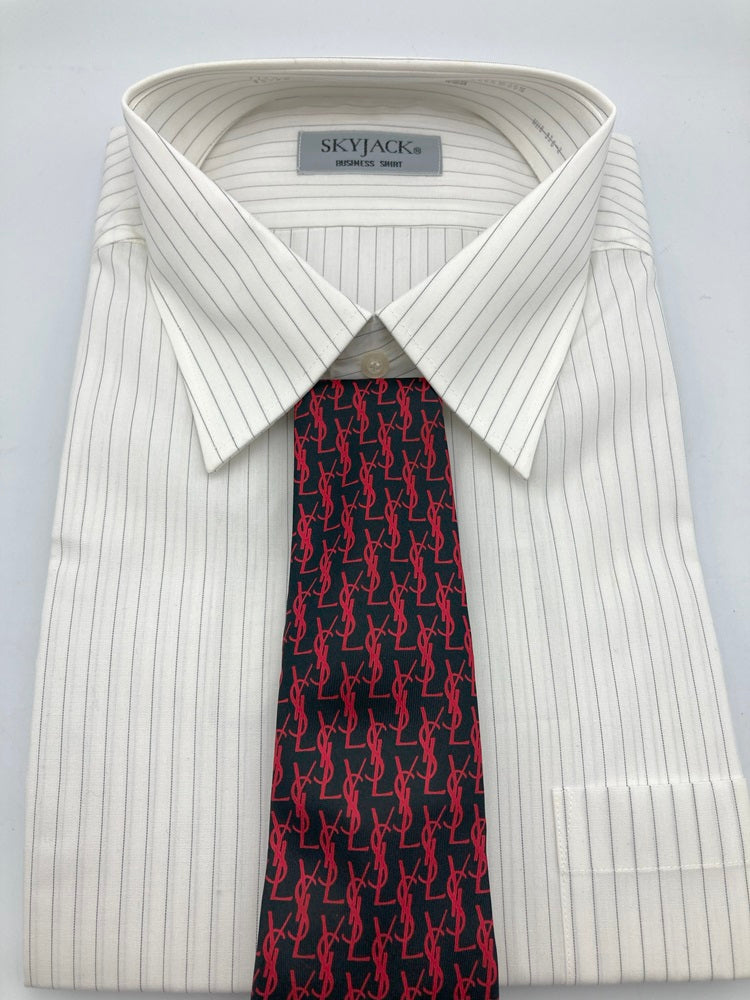 YVES SAINT LAURENT イヴサンローラン 総柄 シルク ネクタイ 中古 4