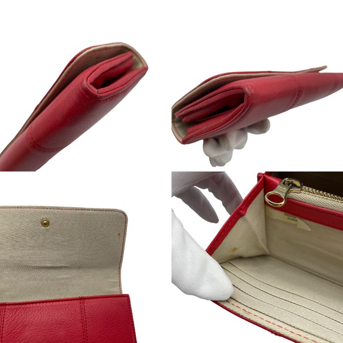 シーバイクロエ 二つ折り 長財布 リボン 中古 4