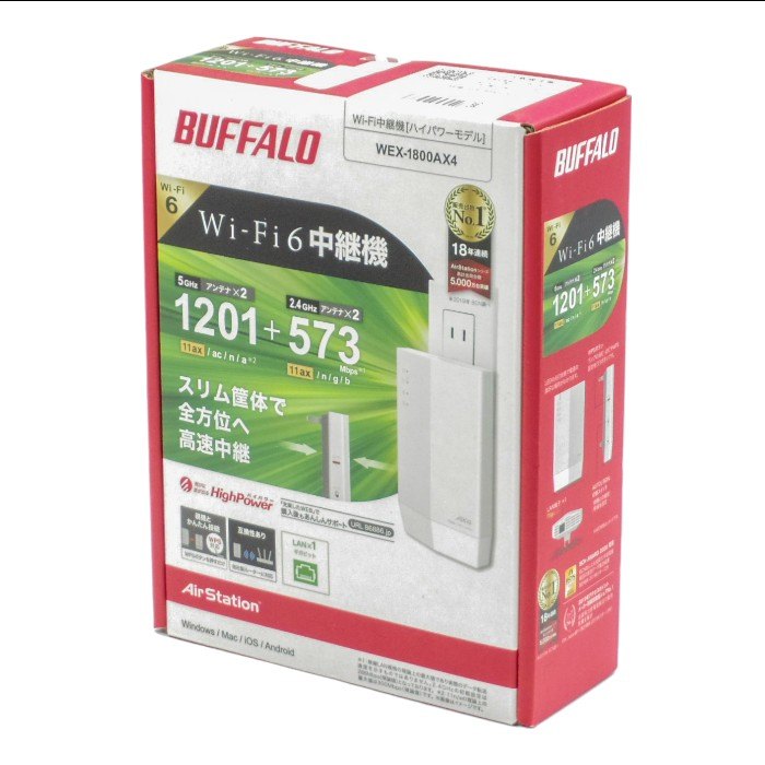 未開封品 BUFFALO Wi-Fi6 中継器 WEX-1800AX4 中古 a1