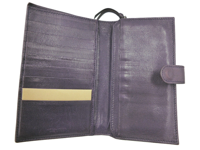 BOTTEGA VENETA/ボッテガヴェネタ イントレチャート レザー 二つ折り長財布 中古 1