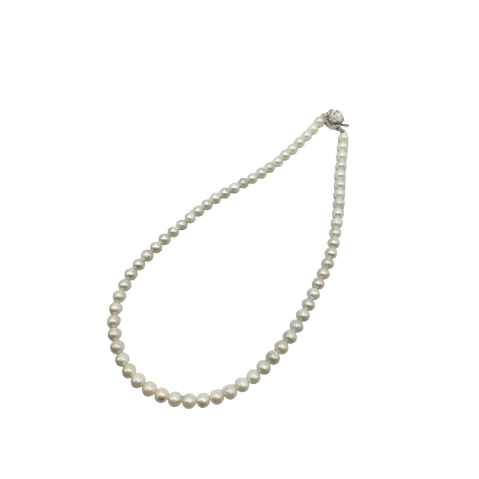 シルバー925 6.2mmパール ネックレス 24.9g アクセサリー レディース 真珠 中古 W4