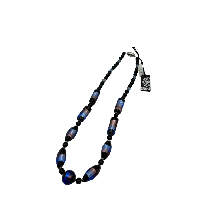 ERCOLE MORETTI エルコーレモレッティ ベネチアン ネックレス アクセサリー レディース おしゃれ ブラック ブルー ピンク 中古 W4
