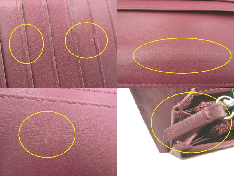 CHANEL/シャネル カメリア レザー 二つ折り財布 中古 1