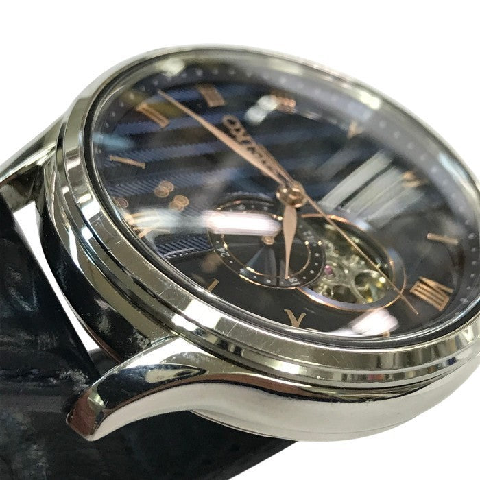 SEIKO PRESAGE プレザージュ SARY187 腕時計 メンズ 自動巻き アナログ Basic Line Japanese Garden レザーバンド シルバー/ネイビー 4R39-00W0 中古 T1