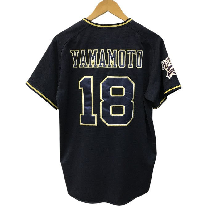 オリックス バッファローズ 山本由伸 ユニフォーム メンズ 半袖 シャツ ポリエステル デサント ネイビー Mサイズ DBFR-1901 中古 T1