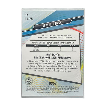 TOPPS サッカーカード FINEST DEVYNE RENSCH AJAX /25 #83 中古 IT2