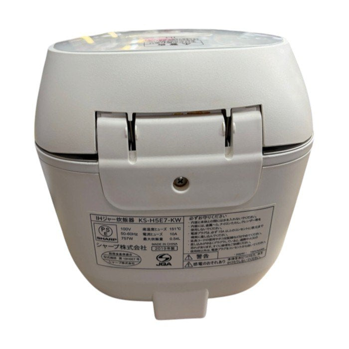 SHARP シャープ IH炊飯ジャー 3合炊き keyword キーワードホワイト KS-H5E7-KW 炊飯器 キッチン家電 米 調理器具 中古 W４