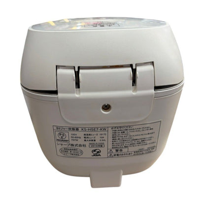 SHARP シャープ IH炊飯ジャー 3合炊き keyword キーワードホワイト KS-H5E7-KW 炊飯器 キッチン家電 米 調理器具 中古 W４