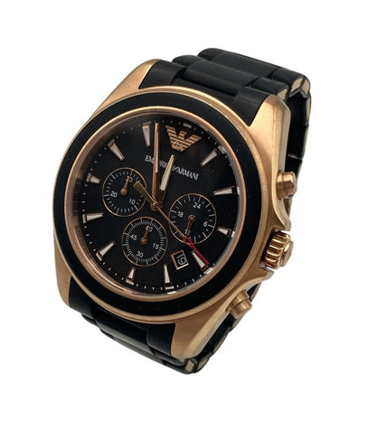 EMPORIO ARMANI エンポリオアルマーニ クロノグラフ 腕時計 クオーツ AR6066 中古 D4