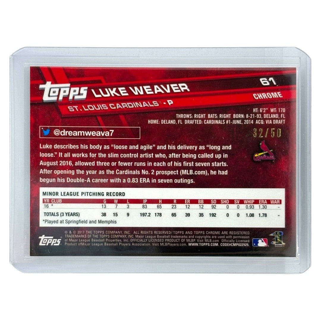 TOPPS MLBカード CHROME LUKE WEAVER ST. LOUIS CARDINALS /50 #61 中古 IT1