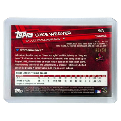 TOPPS MLBカード CHROME LUKE WEAVER ST. LOUIS CARDINALS /50 #61 中古 IT1