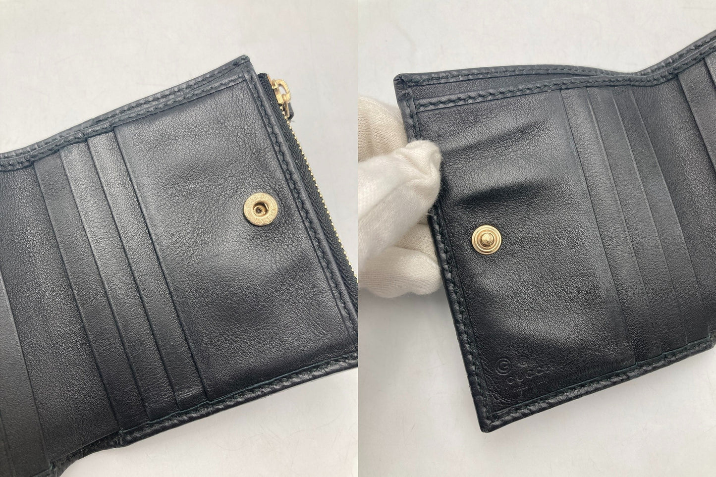 GUCCI グッチ マイクログッチシマ レザー 2つ折り財布 510318 中古 D4
