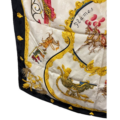 HERMES エルメス スカーフ カレ90 Plumes et Grelots 羽根飾りと鈴 レディース ブランド 服飾 おしゃれ 中古 W４