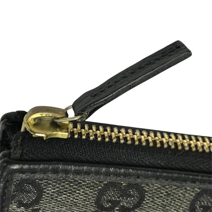 GUCCI グッチ GGキャンバス 長財布 レディース L字ファスナー スリム ジャガード ブラック/グレー 268917 中古 T1