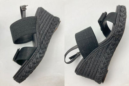 JILL STUART shoe ジルスチュアート リボンモチーフ プラットフォームジュートサンダル 24.0cm 中古 D4