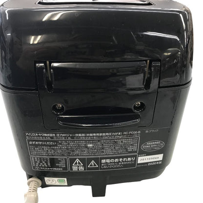 アイリスオーヤマ 圧力IHジャー炊飯器 3合 RC-PD30-B ブラック 中古 Y1