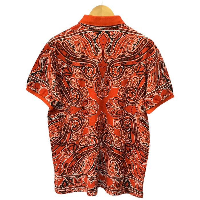 ETRO エトロ ポロシャツ メンズ 夏 半袖 コットン ペイズリー柄 レッド 2XLサイズ 141-11513-4049 中古 T1