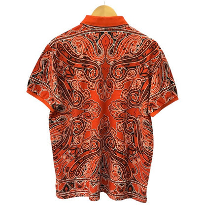 ETRO エトロ ポロシャツ メンズ 夏 半袖 コットン ペイズリー柄 レッド 2XLサイズ 141-11513-4049 中古 T1