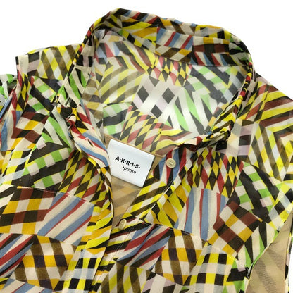 AKRIS アクリス punto ワンピース レディース ノースリーブ パッチワーク タック ロング マキシドレス マルチカラー F36サイズ 中古 T1