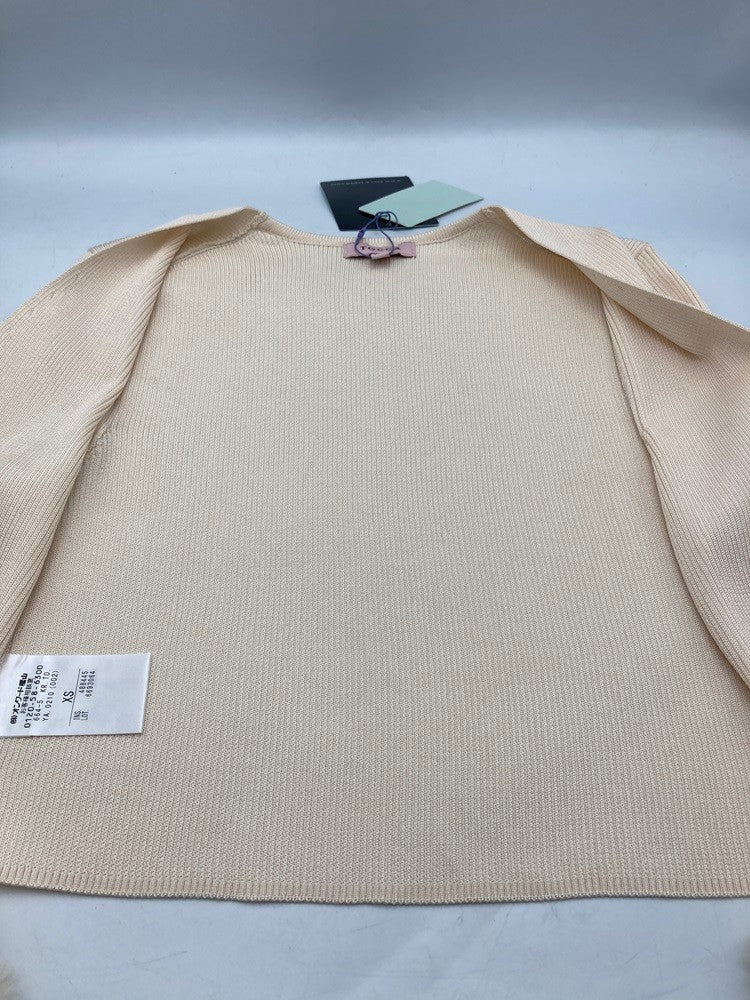 TOCCA トッカ エコファー付き ボレロ カーディガン 488445 サイズXS アイボリーピンク 中古 D4