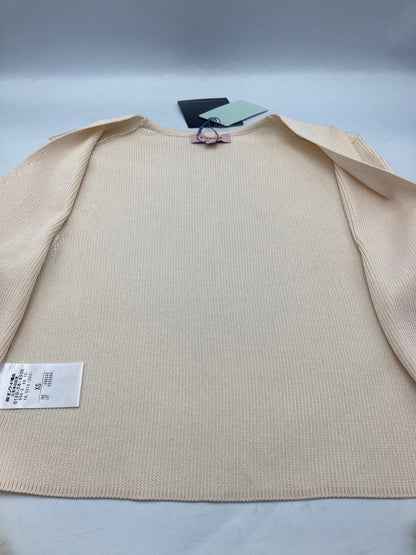 TOCCA トッカ エコファー付き ボレロ カーディガン 488445 サイズXS アイボリーピンク 中古 D4