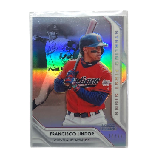 TOPPS MLBカード BOWMAN STERLING FRANCISCO LINDOR CLEVELAND INDIANS /99 #SFS-FL 中古 IT2