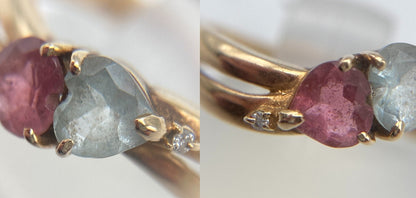 K18 ダイヤ0.01ct ハート石 リング 11号 中古 D4