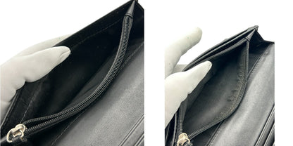 COACH コーチ シグネチャー エンボスドレザー レザー 2つ折り長財布 本革 財布 ブラック 収納 小銭入れ カード入れ 札入れ 中古 W４