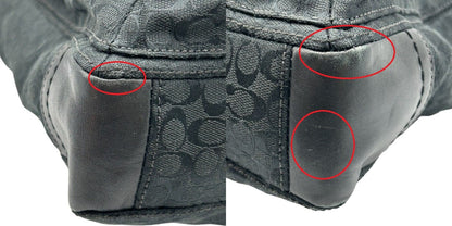 COACH コーチ ミニシグネチャー ２WAY トートバッグ F70291 メンズ ショルダーバッグ キャンバス ブラック 中古 W４