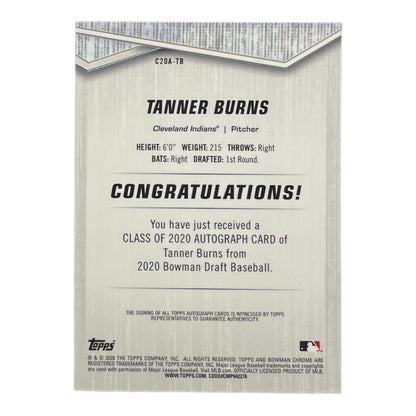 TOPPS MLBカード BOWMAN CHROME TANNER BURNS CLEVELAND INDIANS /250 #C20A-TB 中古 IT2