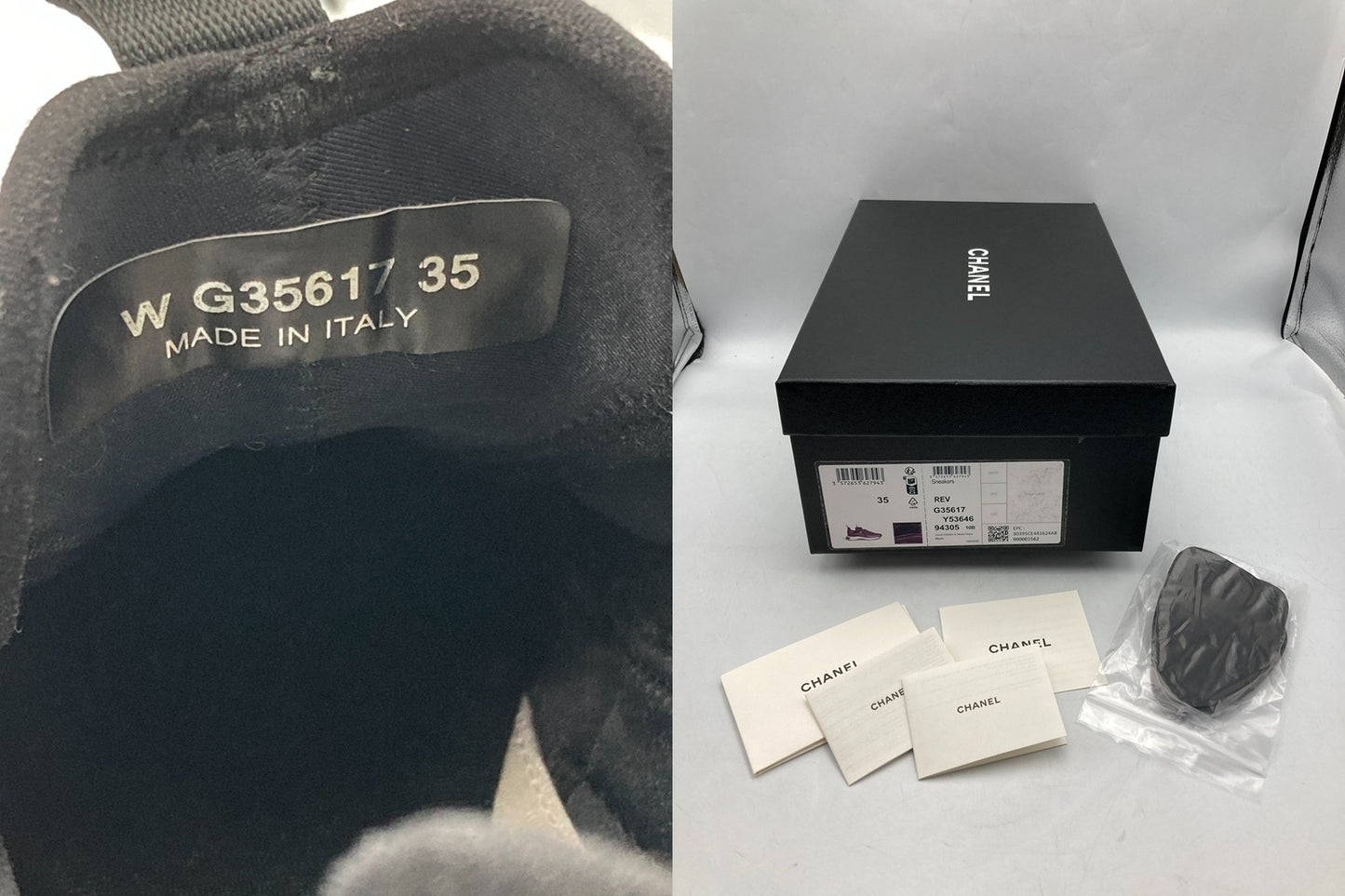 CHANEL シャネル ココマーク ベルベットカーフスキン スニーカー G35617 サイズ35 レディース 中古 D4
