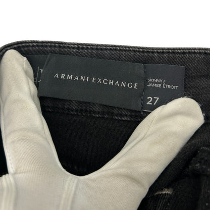 ARMANI EXCHANGE アルマーニ エクスチェンジ スキニー JAMBE ETROIT 27 パンツ ボトムス レディース ズボン グレー デニム ジーンズ 中古 W４