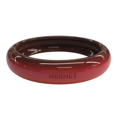 HERMES エルメス フュージョン ラッカーウッド バングル レディース ブレスレット ジュエリー グラデーション ブラウン/レッド/オレンジ 中古 T1