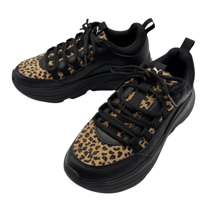 PUMA プーマ ヒョウ柄 スニーカー 379844-01 23.5cm 靴 シューズ レオパード レディース 厚底 中古 W４