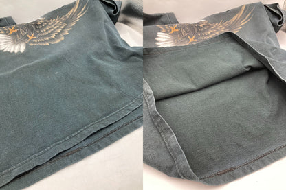 ヘインズ Hanes Harley-Davidson ハーレーダビッドソン ポケット プリントTシャツ イーグル サイズXL 中古 D4