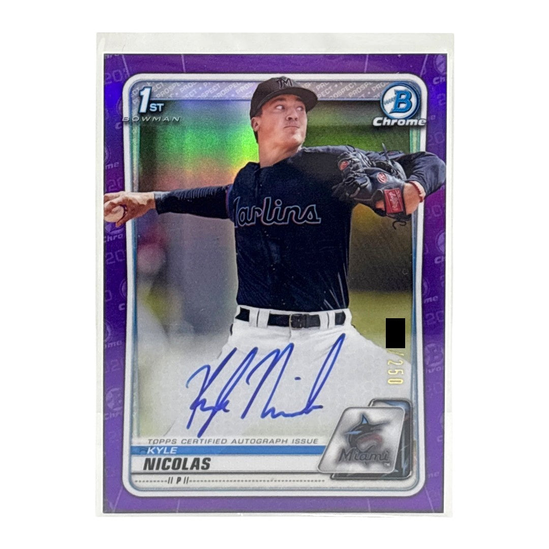 TOPPS MLBカード BOWMAN CHROME 1ST KYLE NICOLAS MIAMI MARLINS /250 #CDA-KNI 中古 IT1