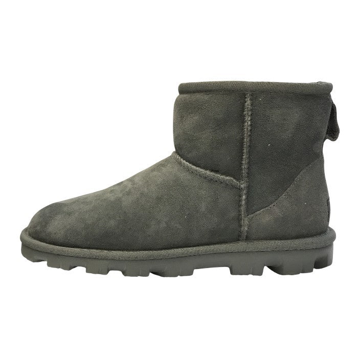 UGG アグ エッセンシャルミニ ムートンブーツ レディース ESSENTIAL MINI ウール グレー 24cm 1016063 中古 T1