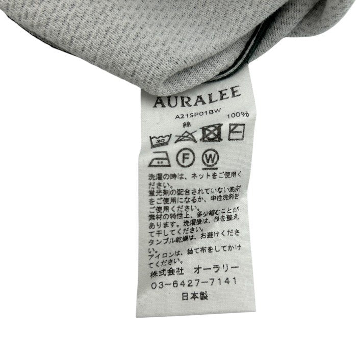 未使用品 AURALEE オーラリー 七分袖 Tシャツ A21SP01BW GIZA BIRDS EYE DOUBLE FACE BOAT NECK トップス レディース バーズアイボートネックニット グリーン 中古 W４