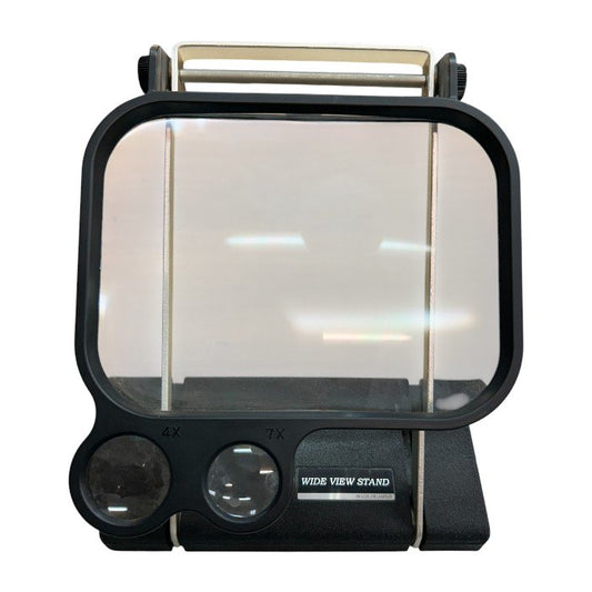 WIDE VIEW STAND ワイドビュースタンド 折りたたみスタンドルーペ 虫眼鏡 拡大鏡 卓上 4倍 7倍 中古 W４