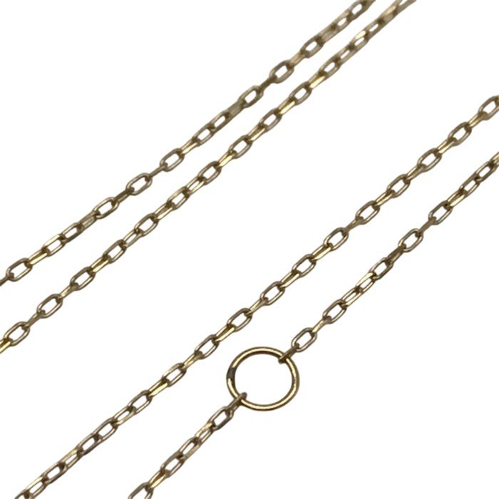 K10/ダイヤモンド0.04ct ネックレス レディース ティア しずく アズキチェーン イエローゴールド 40cm 中古 T1