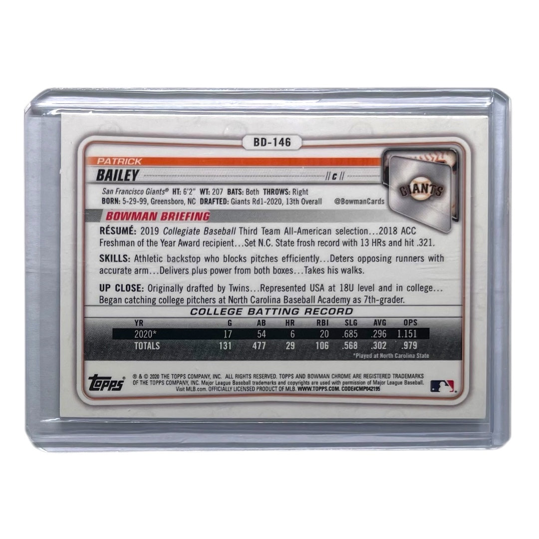 TOPPS MLBカード BOWMAN CHROME 1ST PATRICK BAILEY SAN FRANCISCO GIANTS #BD-146 中古 IT2