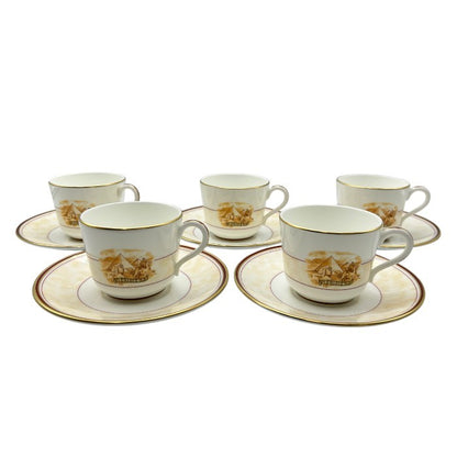 【中古】 Richard Ginori リチャードジノリ ジオカルティン プリマクラッセコラボ カップ＆ソーサー シュガーポット クリーマー ５客セット 洋食器 廃盤 ブランド 紅茶 ティー W４