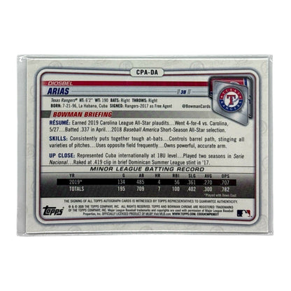 TOPPS MLBカード BOWMAN CHROME 1ST DIOSBEL ARIAS TEXAS RANGERS /250 #CPA-DA 中古 IT1