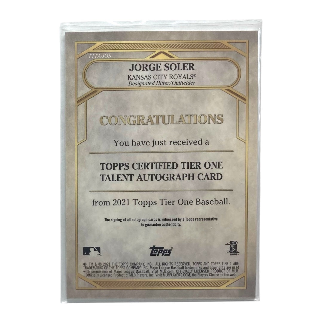TOPPS MLBカード TIER 1 JORGE SOLER KANSAS CITY ROYALS /300 #T1TA-JOS 中古 IT2