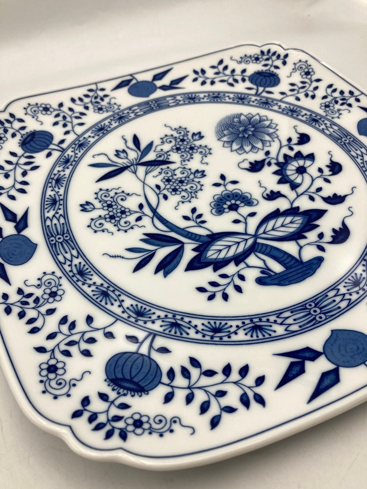 HUTSCHENREUTHER フッチェンロイター ブルーオニオン スクエアプレート L 中古 D4