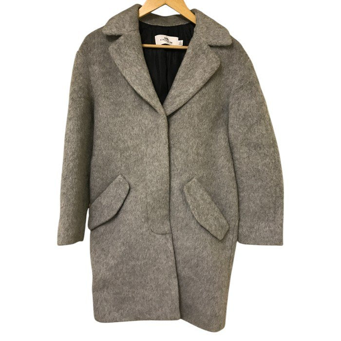 COACH コーチ チェスターコート レディース 冬 モヘヤ グレー XSサイズ 10792 アウター ウール ブランド 中古 W1