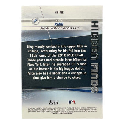 TOPPS MLBカード BOWMAN CHROME MIKE KING NEW YORK YANKEES /25 #HF-MK 中古 IT2