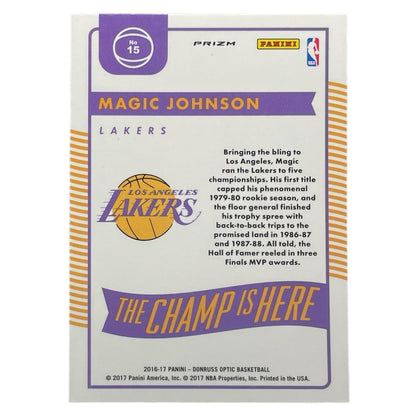 PANINI NBAカード DONRUSS OPTIC PRIZM MAGIC JOHNSON LAKERS #15 中古 IT2